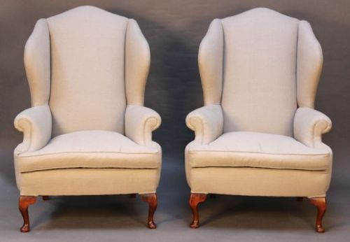 A Pair of Early 20thc. Wing Armchairs