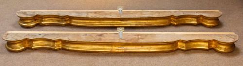 A Pair of 19thc. Serpentine Shaped Gilt Wood Pelmets