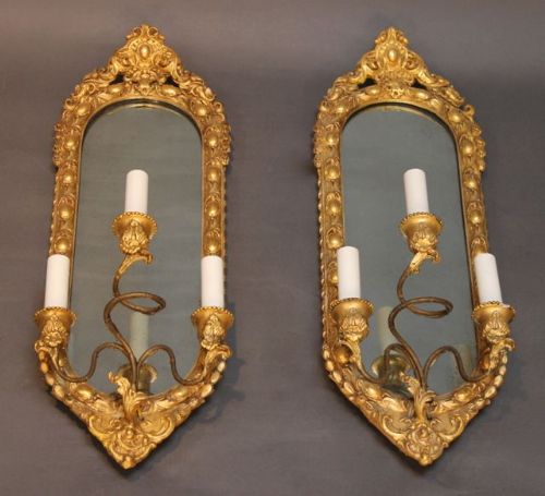 A Pair of 19thc. Gilt Wall Mirrors