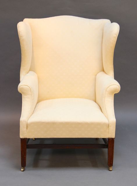 A 19thc. Mahogany Wing Armchair