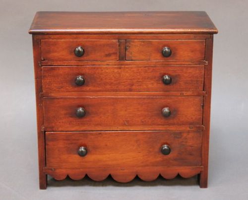 A Small 19thc. Mahogany “Apprentice Piece” Chest