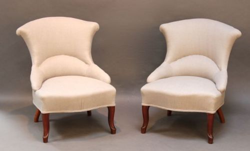 A Pair of 19thc. Walnut Side Chairs