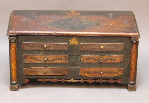 An 18thc. “Apprentice Piece” Painted Bureau