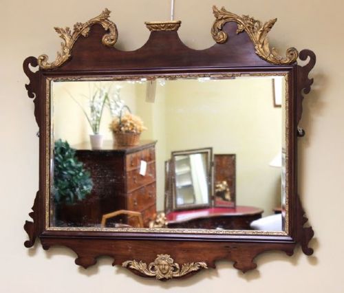A 19thc. Walnut and Gilt Mirror