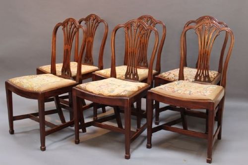 Set of Six Late 19thc. 
Mahogany Dining Chairs