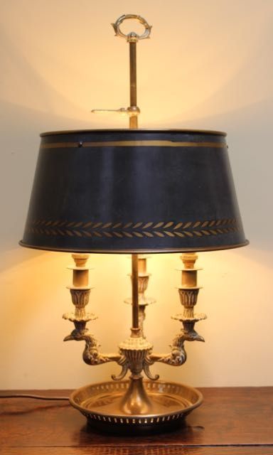 Early 20thc. French Bouillotte Table Lamp