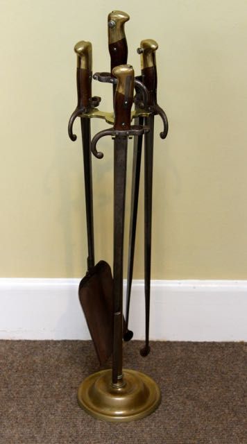 A Set of Late 19thc. French Bayonet Fire Irons