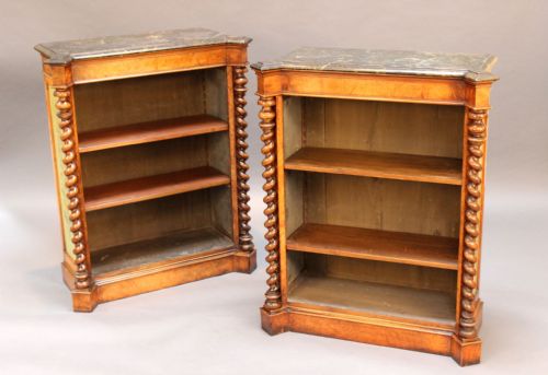 A Pair of 19thc. Walnut Bookcases