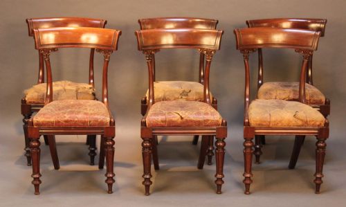 A Set of Six 19thc. Mahogany Dining Chairs