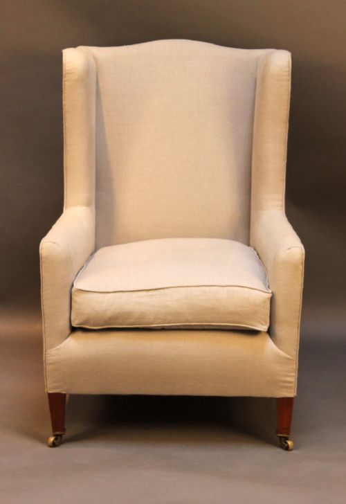 A 19thc. Mahogany Wing Armchair