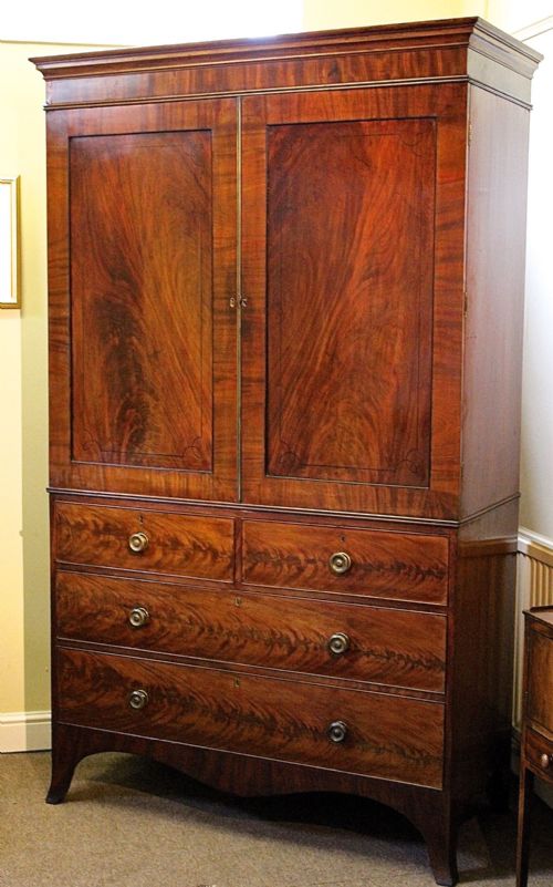 A Georgian Mahogany Linen Press