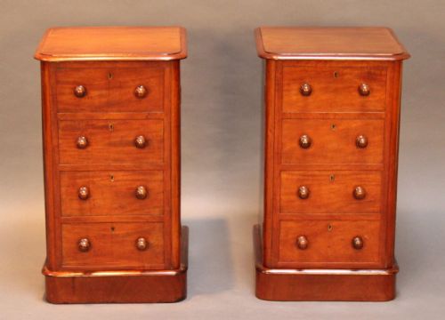 A Pair of Mahogany 19thc. Bedside Cupboards