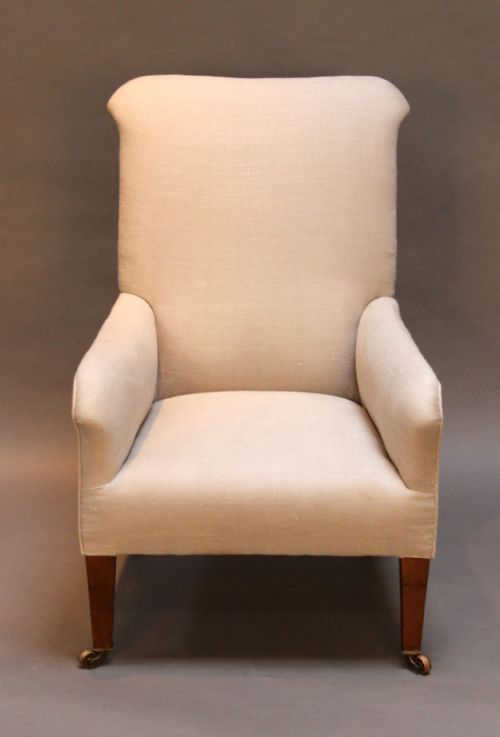 19thc. Small Upholstered Mahogany Armchair