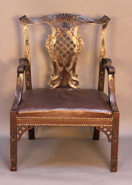 Generous Large 19thc. Mahogany Gainsborough Carver Chair