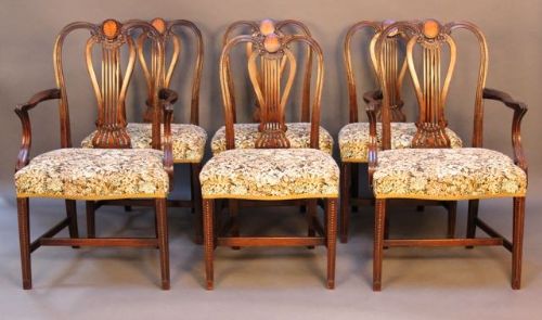 Set of Six 19thc. Mahogany  Dining Chairs