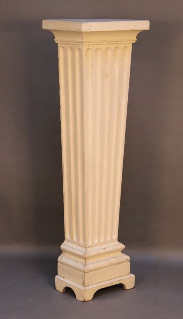 19thc Painted Pine Fluted Column