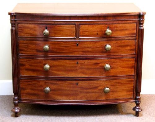 Regency Mahogany Bow Fronted Chest of Drawers