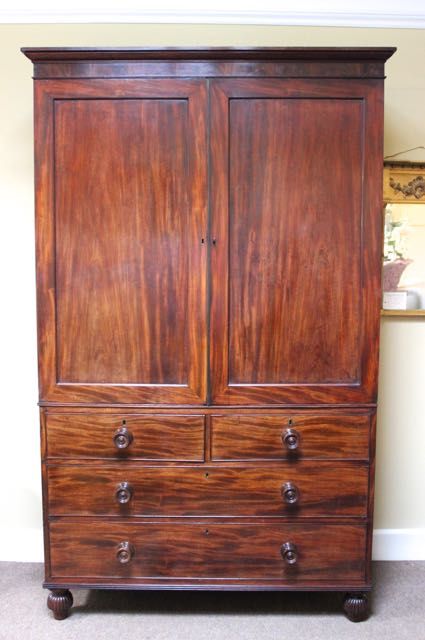 19thc. Mahogany Linen Press