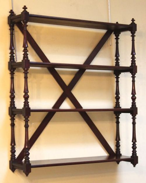 Early 19thc. Mahogany Hanging Wall Book Shelves