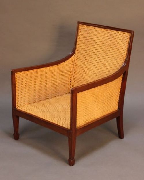 19thc. Mahogany Bergere Side Chair