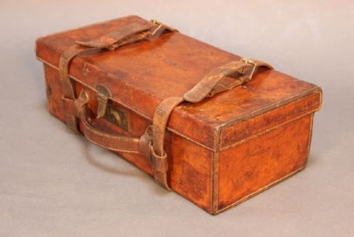 Large 19thc. Tan Leather Cartridge Case