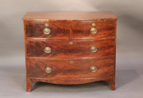 19thc. Mahogany Bow Fronted Chest of Drawers