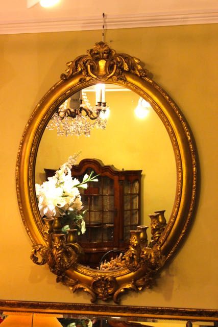 19thc. Gilt Oval Mirror