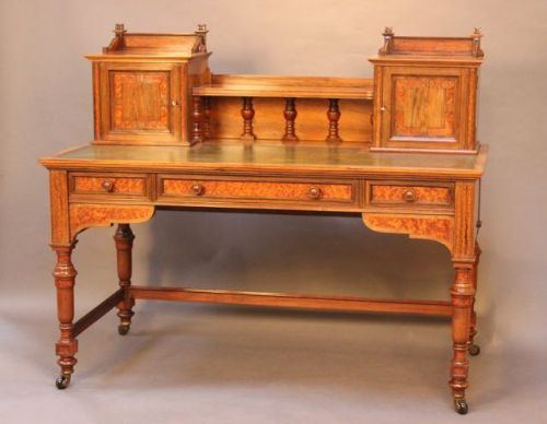 19thc. Rosewood Writing Table
with Amboyna Inlay