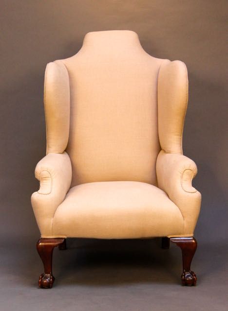 19thc. Mahogany Wing Armchair