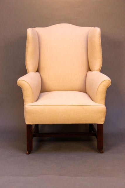 19thc. Mahogany Wing Armchair