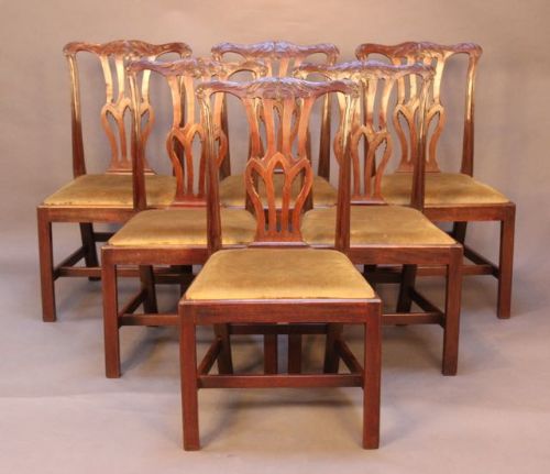 Set of Six 18thc. Single Mahogany Dining Chairs