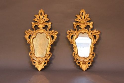A Pair of 19thc. Venetian Giltwood Wall Mirrors