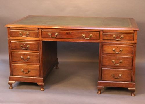 Edwardian Mahogany Pedestal Desk