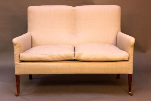 Late 19thc. Small Upholstered Mahogany Sofa