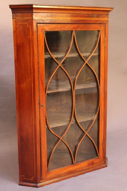 Late Georgian Mahogany Glazed Corner Cupboard