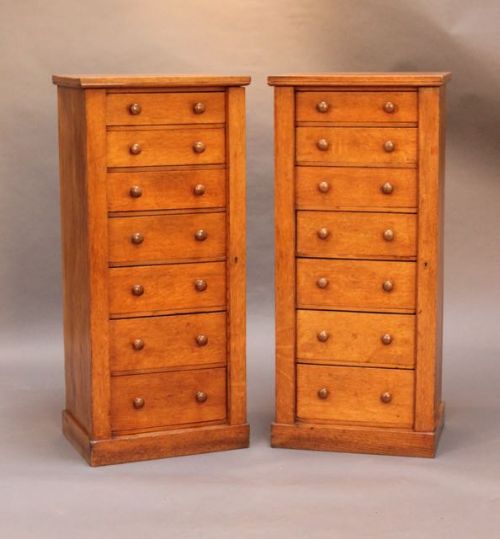 Pair of 19thc. Oak Wellington Chests
