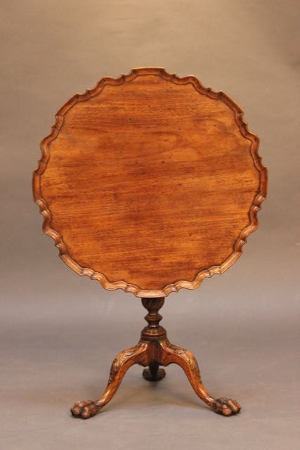 19thc. Mahogany Pie Crust Tripod Table