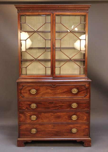 Georgian Mahogany Secretaire Bookcase