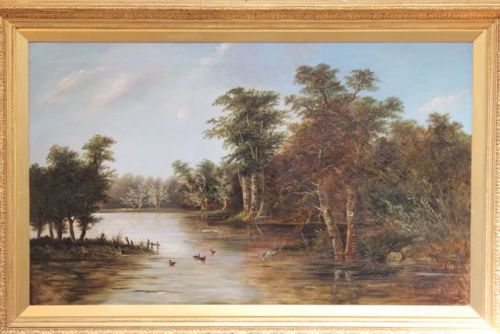 A Wonderful Large 19thc. Oil On
canvas Painting