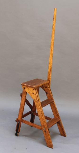 19thc. Set of Oak Library Steps