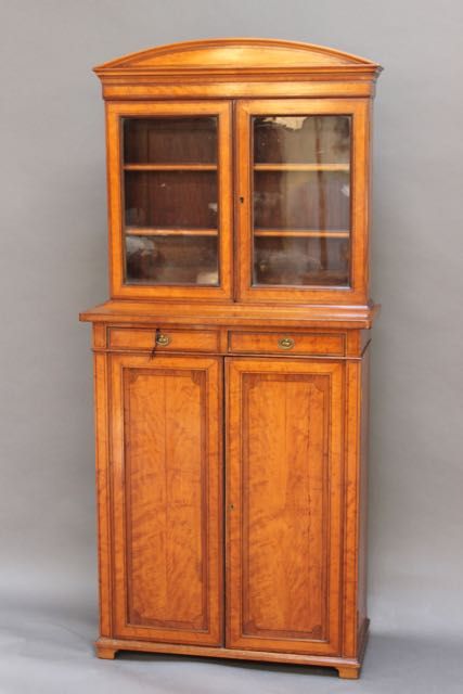 19thc. Satinwood Cabinet/bookcase