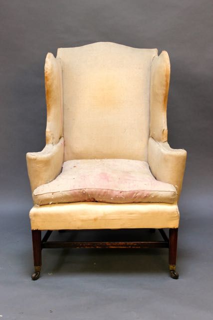 18thc. Mahogany Wing Armchair
