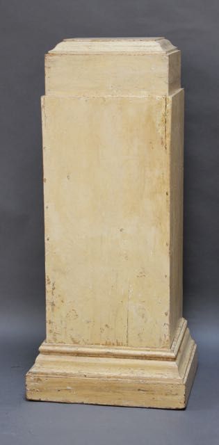 19thc.  Cream Painted Pillar/pedestal