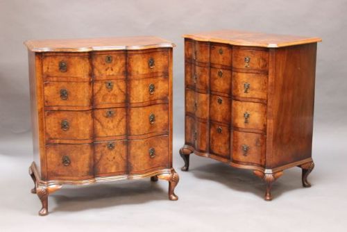 Pair of Early 20thc. Walnut Chest of Drawers