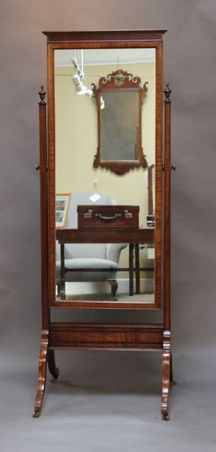 Edwardian Mahogany Cheval Mirror