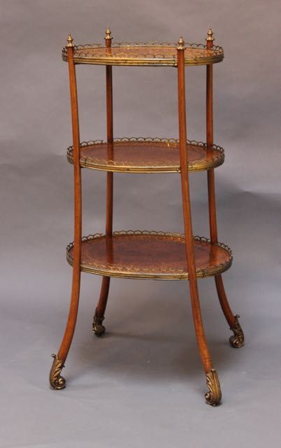 19thc. Burr Walnut Whatnot Stand