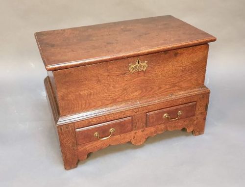 An Early 18thc. Small Oak Mule Chest/coffer