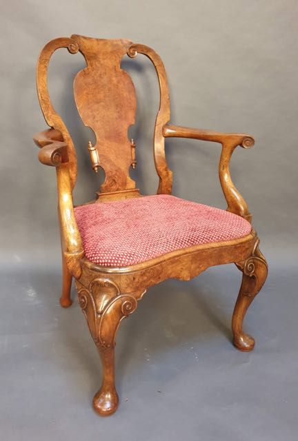 A Lovely 19thc. Walnut Carver Chair