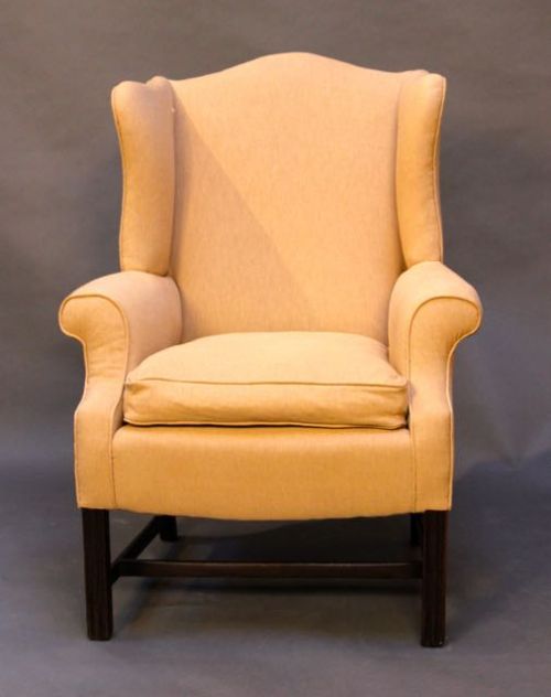 19thc. Small Walnut Wing Armchair