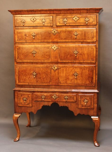 18thc. Walnut Chest on Stand